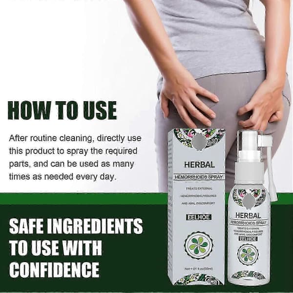 2 Pcs Hemorrhoid Treatment Spray Natural Herbal Extract No Stimulation Spray (PrettyJ)