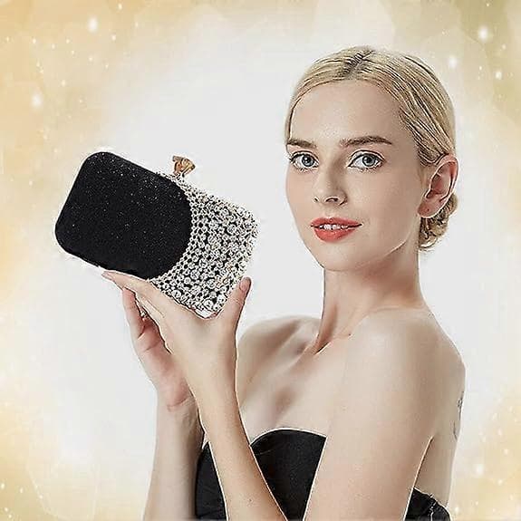 Dam Rhinestone Aftonväskor Glittrande Kristallväska Clutch Brud Bröllopsfest Bal Handväska