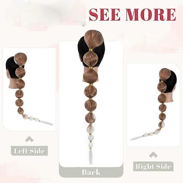 2-pack Bubble Lantern Braid Wrapped Ponytail Hårförlängning 86 cm