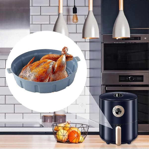 26-27 10-tommer foldbare non-stick silikone airfryer-måtteindlæg