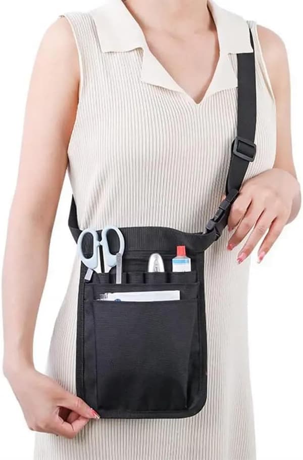Nurse Bag Belt Pouch Holder, Multifunctional Tool Nurse Belt Bag with Multiple Adjustable Compartments