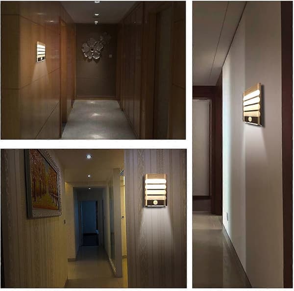 Wall Lights with Motion Sensor, Mount Anywhere - Security Lighting for Stairs, Kitchen, Bathroom, Laundry Room, Hallway, Closet, Warm White Light