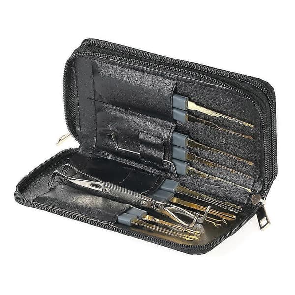 24pcs Professional Lock Picking Tool Set Practice Lock Kit with Leather Case for Locksmith Beginners