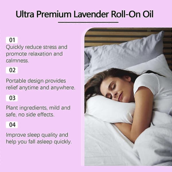 Søvn Eterisk Olje Roll On Søvn Eterisk Oljeblanding med Aromaterapioljer for Avslappende Søvn og Avkobling med Lavendelolje Stresslindring Aromaterapi_