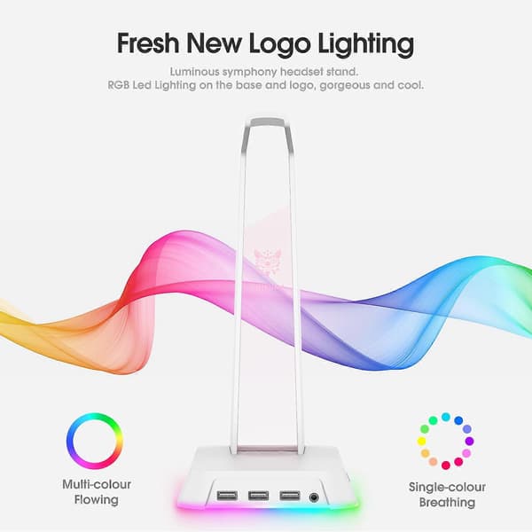 ONIKUMA ST-2 RGB-belysning Hodetelefonholderstativ White