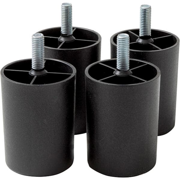 Sæt med 4 plastikfødder til sofaer og møbler - Højde 80 mm - Sorte platinfødder - Sort farve - Højde 8 cm