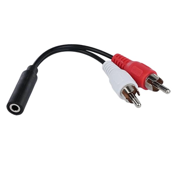 3,5 mm til 2RCA lydkabel 3,5 mm til 2RCA hun til han Y 2RCA splitter 3,5 mm 2RCA kabel 2RCA til 3,5 mm adapter til telefon