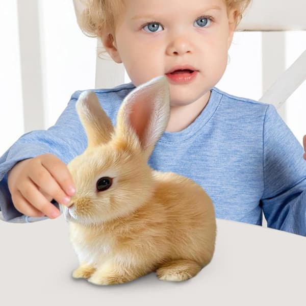 Interactive Rabbit Plush Toy, Realistic Hopping Rabbit Toy Interactive Rabbit Toy for Easter, Electric Rabbit Toys (Brown) High Quality (Easter)