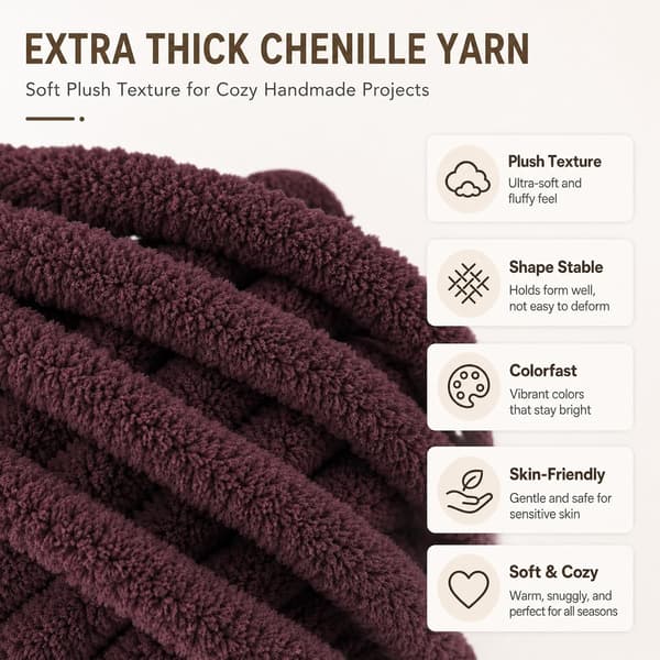 Chunky garn för handstickning, 2 stycken 500 g chunky garn, blåbär kaffe 2 stycken