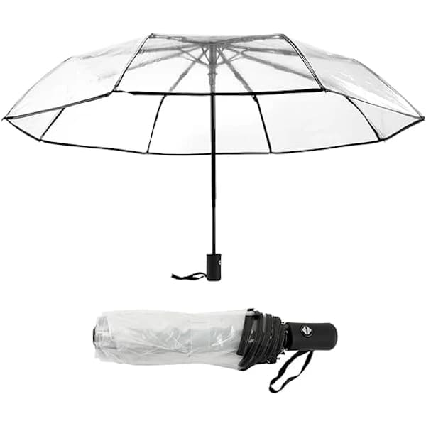 Automatic Folding Transparent Umbrella, Automatic Opening and Closing Transparent Folding Umbrella Transparent Umbrella