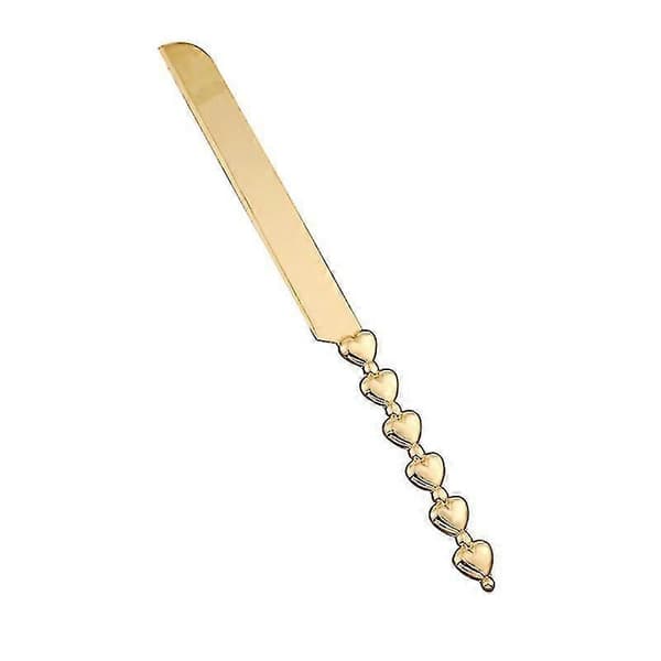 2 stk Hjerteformet Håndtak Kakekutter Gylden Kakespade Kniv B