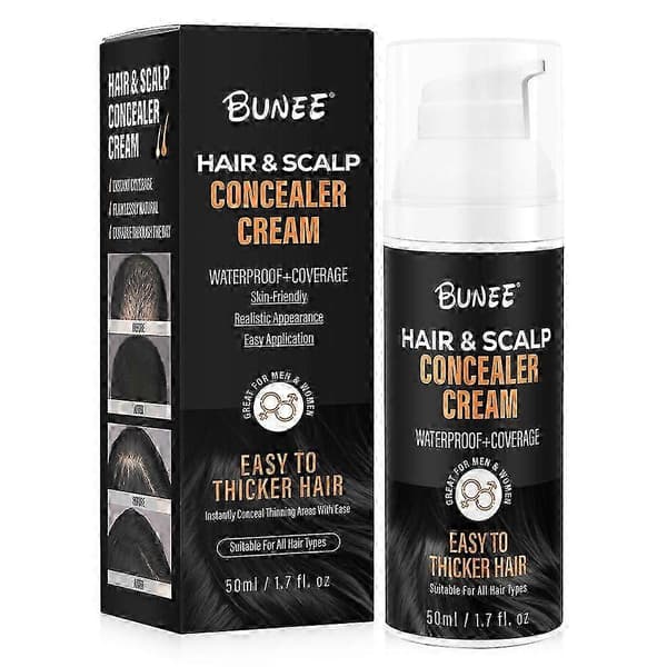 Full Coverage Cream 50 ml, Root Equalizer for Thin and Fine Hair, Improves Hairline (Light Brown)