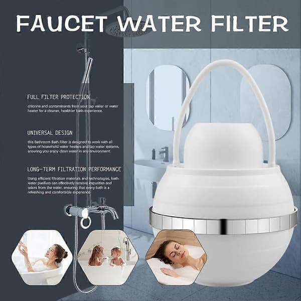 Badeboldfilter Hvid Farve 8-lags Filter Til Blødere Hud Og Hår White
