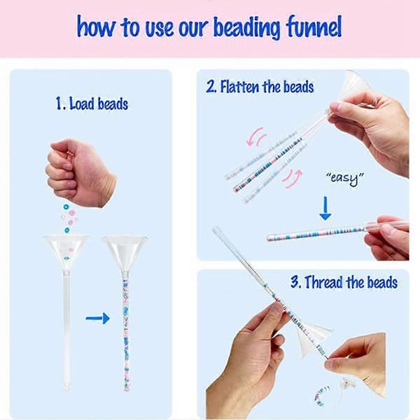 Bead Funnel - Beading Tool Kit for Clay Beads, Beading Tool for Jewelry Making with Beading Needle