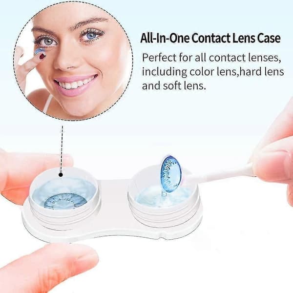 5-pack kontaktlinsfodral behållare förvaringslåda, grön+vit