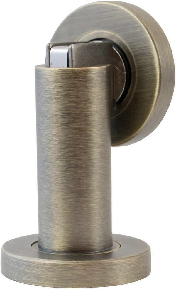 Magnetisk dørstopper i antik look Dørstopper med materiale til gulv- og vægmontering, Ø: 5 cm, h: 8,4 cm