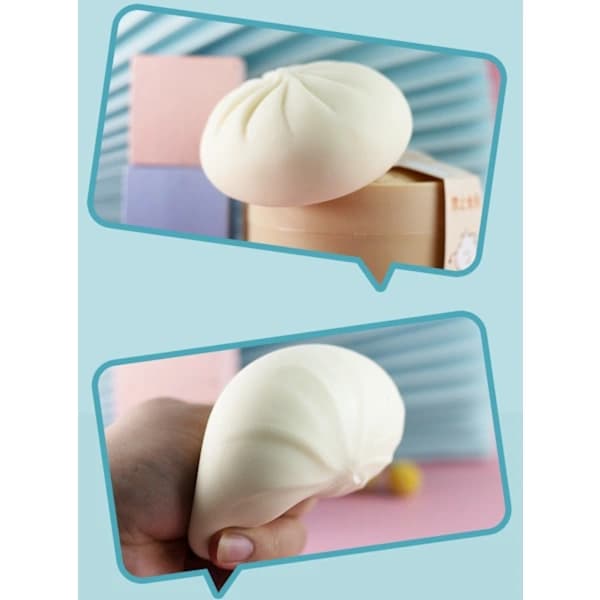 Søde og bløde stresslegetøj: Dumplingformede stressbolde, dampede boller og bløde dejdumplingbolde