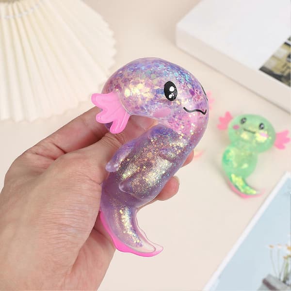 Salamander klämleksak – sensorisk boll för lindring Pink