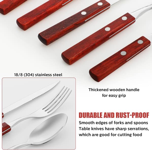 40 Pieces Cutlery Fork with Wooden Handle (for Paint)