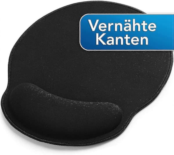 Musemåtte med gelpude - 26x23cm - Ergonomisk musemåtte med syede kanter