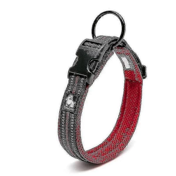Mjuk vadderad hundhalsband i mesh (1 st, röd)