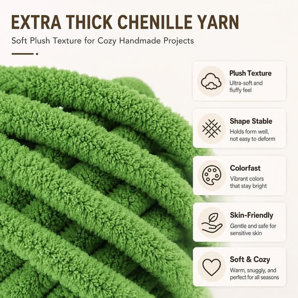 Chunky garn för handstickning, 2 stycken 500 g chunky garn, blåbär Höstgrön 2 stycken