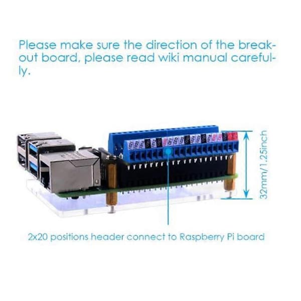 Mini Terminal Breakout Board GPIO utvidelseskort Terminal Breakout Board for 4B/3B+/3B/2B/1B+/Zero