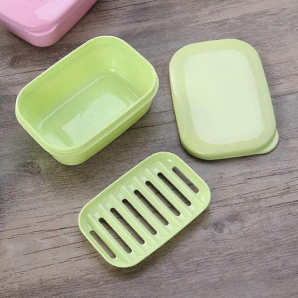 Sæt med 4 plastik sæbeafløb til badeværelse, bruser, hus, rejse (tilfældig farve)