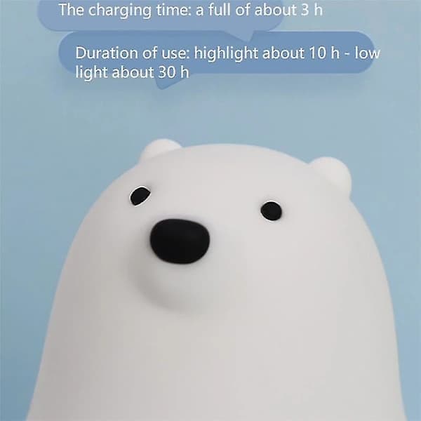 LED Nattlys — Berøringssensor Silikon Dyrelampe (Bjørn) — Sengelampe & Soveromsgave