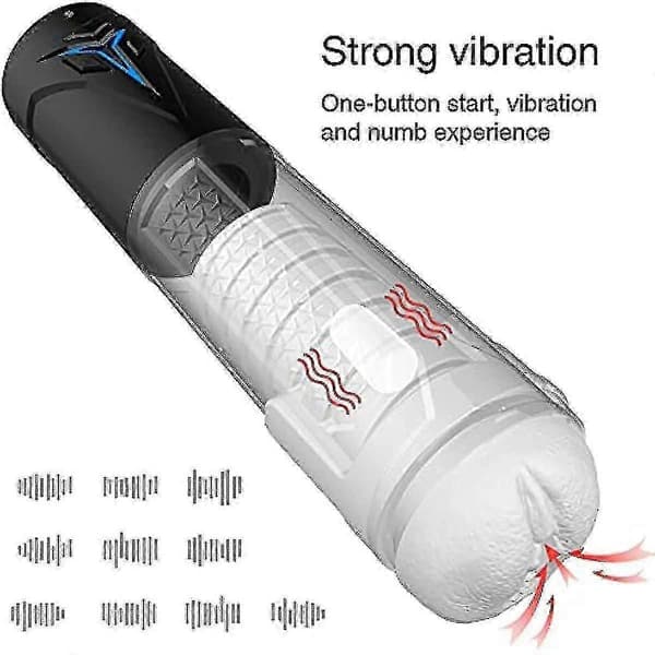 Automatisk elektrisk massageapparat til mænd med 10 vibrationstilstande silikonemateriale