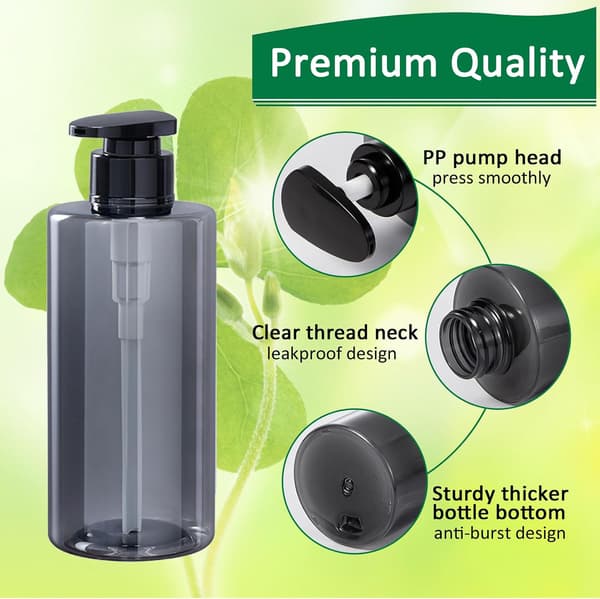 2 x 300 ml/10 oz tomme pumpeflasker – påfyllbare plastflasker for sjampo, håndsåpe/oppvaskmiddel