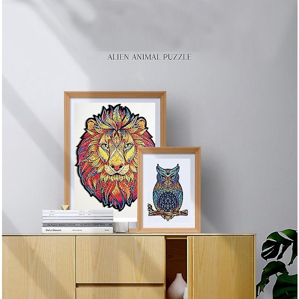 Träpussel Zodiak Form Vuxen Barn Leksak Gåva Heminredning A5
