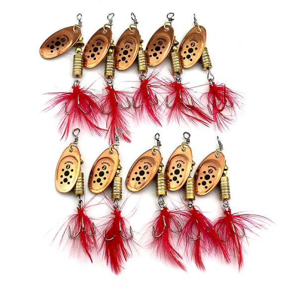 10 st/ set Fiskedrag Metal Spinner konstgjorda fiskeredskap Spinnerbait Crankbait Tillbehör 1