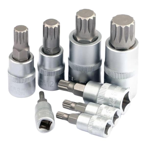 8x topnøgle skraldeskruetrækker bitssæt nøgle spline bits 1/4 ' 3/8 ' 1/2\" drev