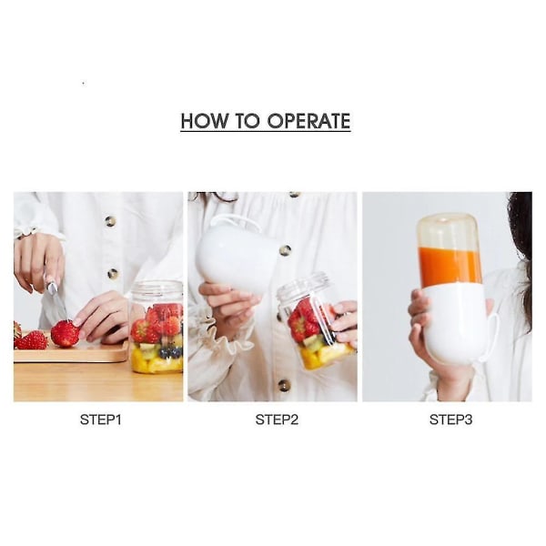 Mini Juicer Portabel Blender 300ml Mångsidig Trådlös USB Uppladdningsbar
