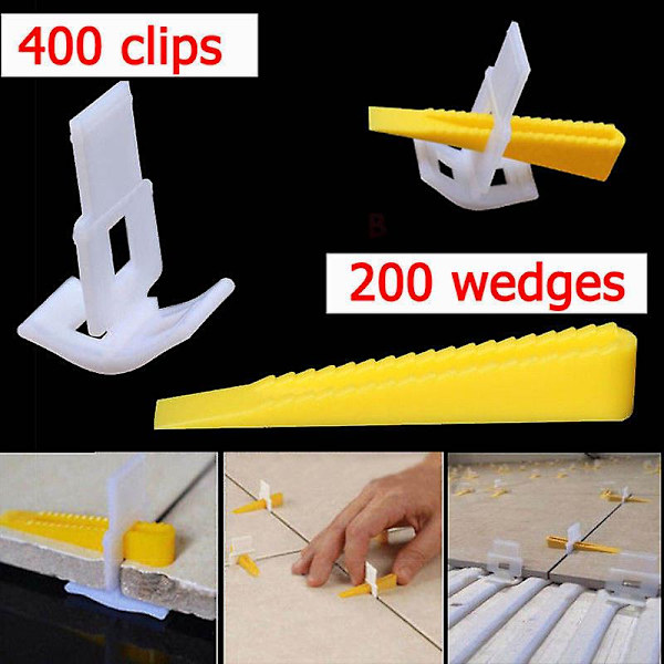Plattnivelleringssystem Lokaliseringsverktyg/clips Kilar Golv Vägg Plastdistanser Kit Leveling Tool