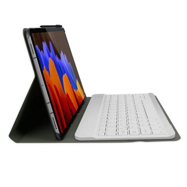 Bluetooth-tangentbord kompatibelt med Samsung Galaxy Tab S7 Plus 12.4 med QWER