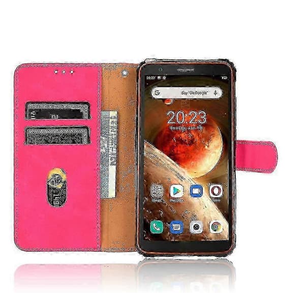 Støtsikkert lærdeksel for Blackview BV6600 - Kraftig deksel Rose Gold