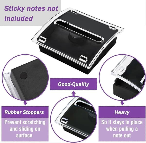 [LCS]1 stk. sticky note-holder, 3x3 tommer, sticky note-dispenser, sort pop-up note-holder, selvklæbende notesblok til kontor, hjem, klasseværelse, skrivebordsartikler