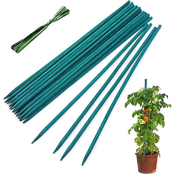 50 st 40 cm växtstöd gröna växtpinnar bambu blomstöd bambupinnar för klätterväxter växtstöd