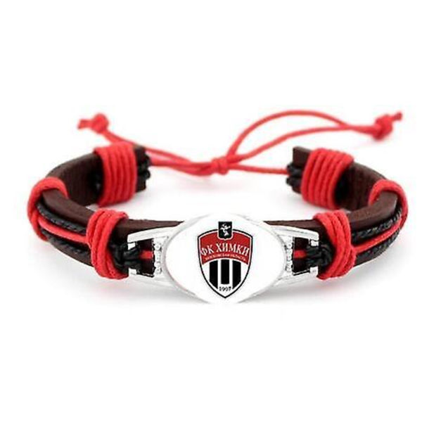 Moscow Fotball Russisk Premier League Charms Ekte Skinn Armbånd & Armringer Fans Håndflettet Smykker