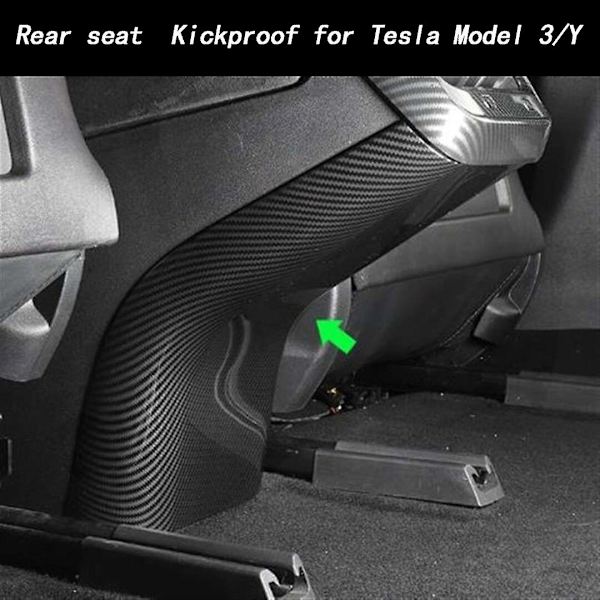 Mattapintainen hiilikuitu Tesla Model 3 Y -sisustan kyynärnojien laatikkoon, takaistuimen potkusuoja, Model Y -lisävarusteet Gloss carbon fiber