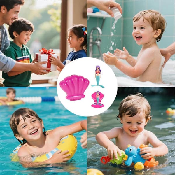 Barns sjöjungfru poolleksaker, 2-delat set, simfärdighetsträning utomhusvattenlek Multicolor