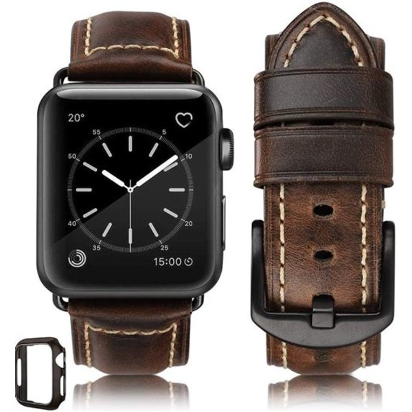 Äkta huafiy läderrem för Apple Watch Band Series 6/5/4/