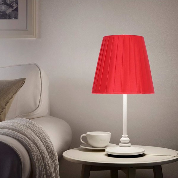 Förpackning med 6 små lampskärmar i tyg, sänglampskärm, ljuskrona (röd) red
