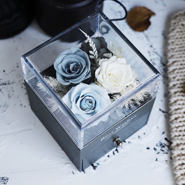 [LCS] Eternity Flower Presentförpackning Smyckeskrin - Evighetsros för pojkvän