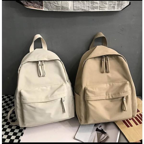 Ny skolväska ryggsäck canvas dam ryggsäck stöldskydd axelväska för tonårsflickor skolryggsäck White