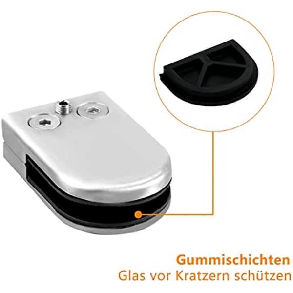 [LCS]8 rustfrit stål glasklemmeholder flad forbindelse glasklemme 6-8 mm