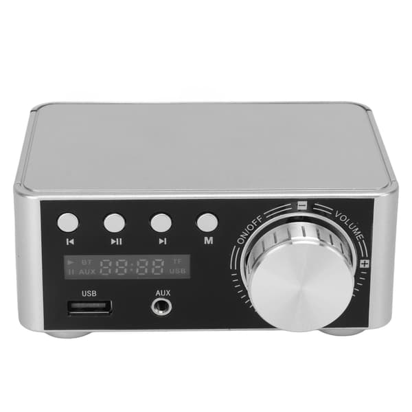 [LCS]Bluetooth-forsterker Sølv Mini Bluetooth 5.0 Digital Forsterker HiFi Stereo Klasse D Lydforsterker Trådløs Mottaker 0.3