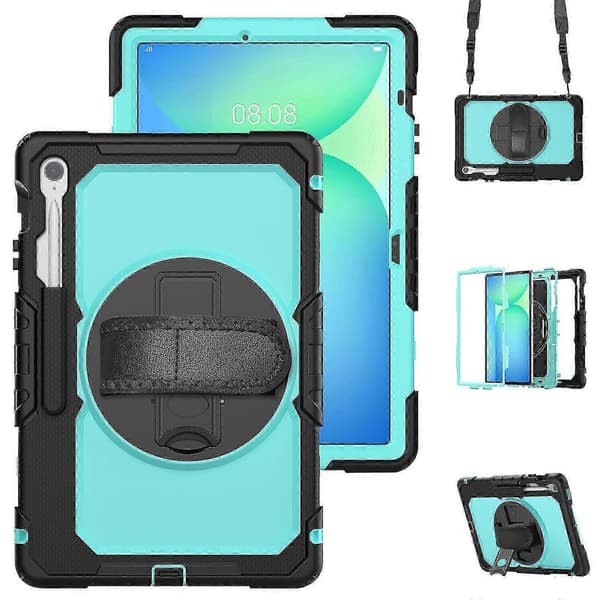 För Samsung Galaxy Tab S10 FE+ Silikon Hybrid PC Tablet Skyddsfodral Light Blue Black